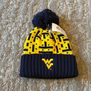 West Virginia Mountaineers NCAA BIG 12 Beanie Winter Pom Knit Ski Hat Tetris